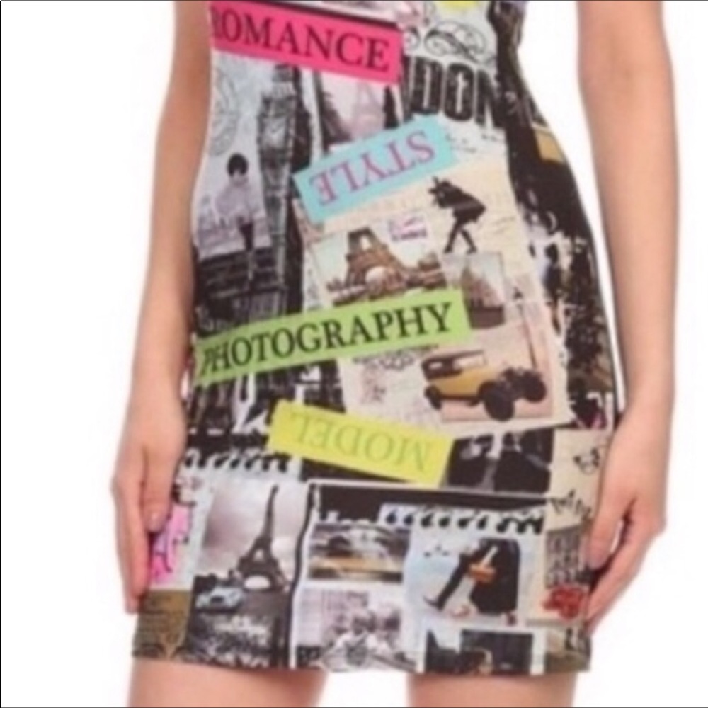 Magazine Colorblock Bodycon Mini Dress - Picture 4 of 5